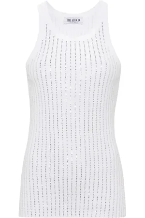 The Attico Tops, Dames, Wit, S, Katoen, Stijlvolle Topwear