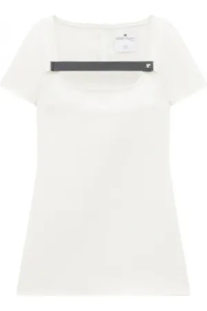Courrèges Tops, Dames, Wit, L, Jurkje met korte mouwen