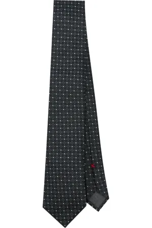 Brunello Cucinelli Accessoires, Heren, Zwart, ONE Size, Elegant Piombo Zijden Stropdas
