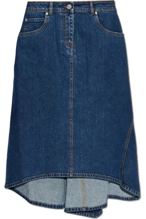 Etro Rokken, Dames, Blauw, XS, Denim, Asymmetrische denim rok