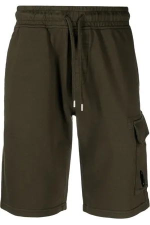 C.P. Company Korte broeken, Heren, Groen, S, Katoen, Lichtgewicht Fleece Shorts