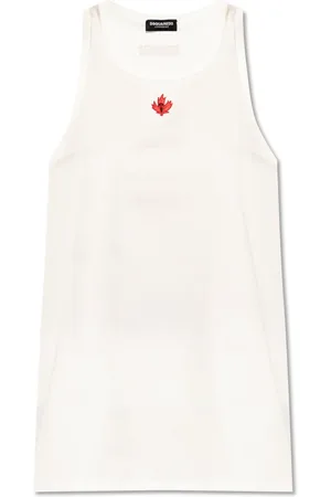 Dsquared2 Tops, Dames, Wit, L, Katoen, Top uit de Underwear Collectie