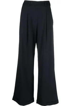 FORTE FORTE Broeken, Dames, Blauw, S, Wol, Elegante Blauwe Broek