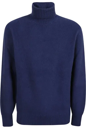 ELEVENTY Truien, Heren, Blauw, L, Wol, Blauwe coltrui