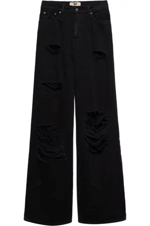 ANIYE BY Jeans, Dames, Zwart, W27, Zwarte Straight Jeans voor Vrouwen