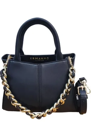 ERMANNO SCERVINO Tassen, Dames, Zwart, ONE Size, Leer, Kleine Tote Bag River Style