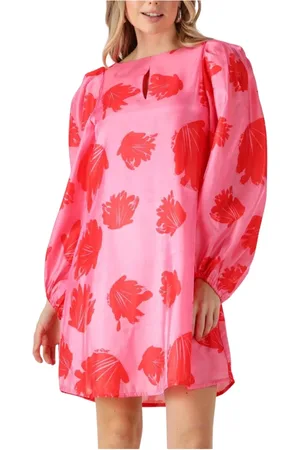 NOTRE-V Kleedjes, Dames, Roze, XL, Denim, Chique Roze Mini Jurk