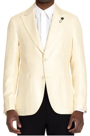 LARDINI Jassen, Heren, , 2Xl, Crèmekleurig Jasje Twee Knoopsluiting Lancia Revers