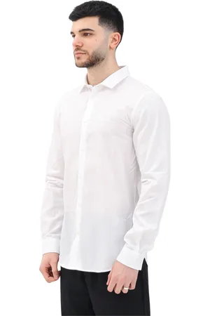 Roberto Cavalli Overhemden, Heren, Wit, S, Wit klassiek overhemd met lange mouwen