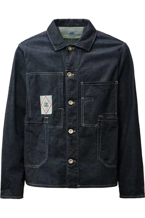 C.P. Company Jassen, Heren, Blauw, XL, Denim, Blauwe Denimjas met Zeeman Logo