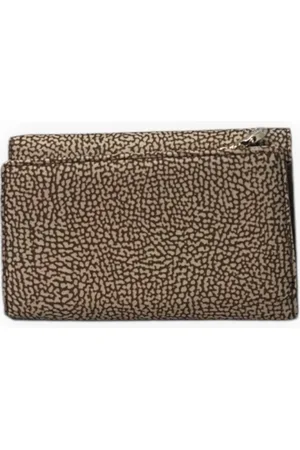 Borbonese Accessoires, Dames, Bruin, ONE Size, Leer, Medium Portemonnee met Flap en Rits