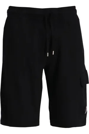 C.P. Company Korte broeken, Heren, Zwart, S, Katoen, Jersey Fleece Shorts met Zakken