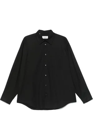 LANEUS Overhemden, Heren, Zwart, S, Zwarte Knoopshirt met Borstzak