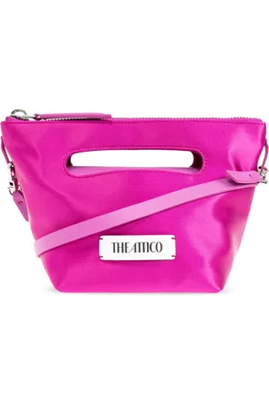 The Attico Tassen, Dames, Roze, ONE Size, Satijn, Via dei Giardini 15 Tote Bag