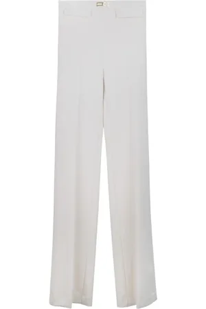 Elisabetta Franchi Broeken, Dames, , L, Polyester, Gold Logo Palazzo Broek