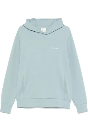 Calvin Klein Sweatshirts & Hoodies, Heren, Blauw, L, Katoen, Hooded Sweatshirt Klassieke Stijl