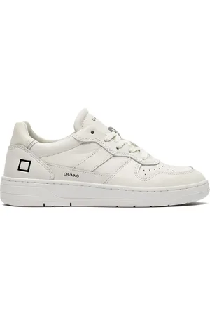 D.A.T.E. Schoenen, Dames, , 36 EU, Katoen, Ivory Leather Low-Top Sneakers