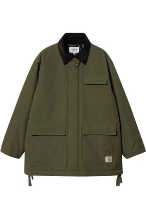 Carhartt Jassen, Heren, Groen, M, Nylon, Nylon Jas met Corduroy Kraag