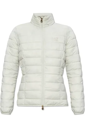 EA7 Jassen, Dames, Wit, L, Nylon, Core Lady gewatteerde jas van gerecycled nylonmix