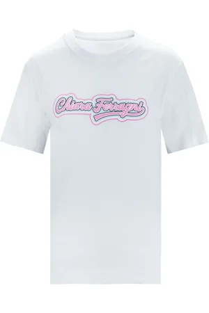 Chiara Ferragni Tops, Dames, Wit, M, Katoen, T-shirt met kleurrijk logo