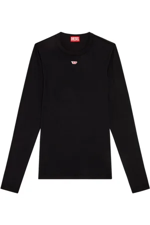 Diesel Tops, Heren, Zwart, S, Katoen, D-Ribber T-shirt met lange mouwen