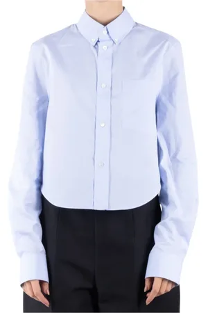 Marni Blouses & Shirts, Dames, Blauw, S, Katoen, Lichtblauw Katoenen Overhemd