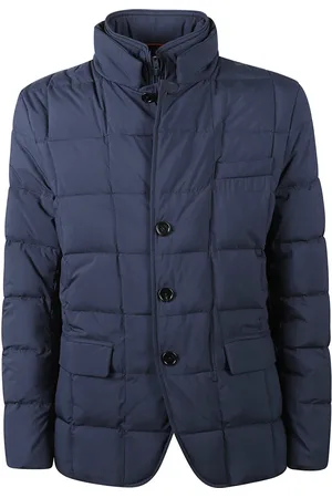 FAY Jassen, Heren, Blauw, XL, Leer, Warme Winter Down Jacket