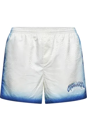 Casablanca Badkleding, Heren, Blauw, L, Polyester, Monogram Jacquard Shorts