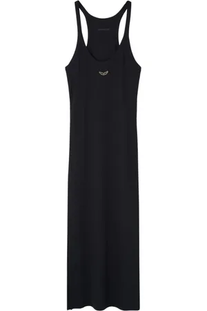 Zadig & Voltaire Kleedjes, Dames, Zwart, S, Jurk met logo vooraan