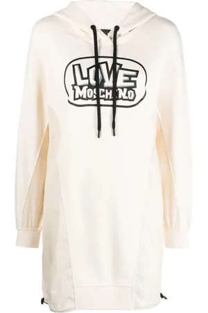 Moschino Kleedjes, Dames, Wit, 2Xs, Katoen, Casual Midi Jurk