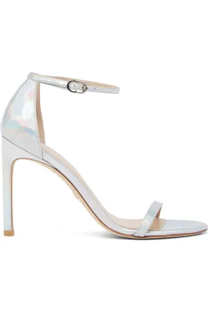 Stuart Weitzman Schoenen, Dames, Grijs, 39 EU, Leer, Nudistsong High Heel Sandalen