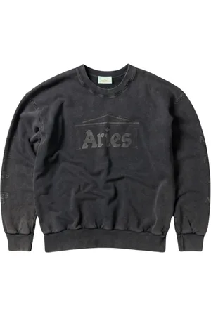 ARIES Sweatshirts & Hoodies, Heren, Zwart, L, Katoen, Vintage Ancient Column Sweatshirt
