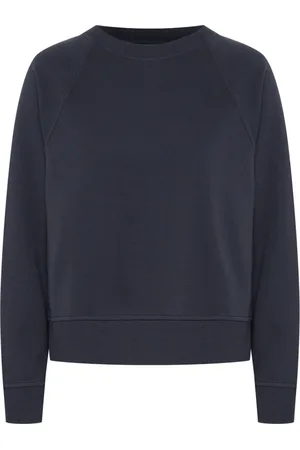 Part Two Sweatshirts & Hoodies, Dames, Blauw, L, Katoen, Donkerblauwe Sweatshirt met Ronde Hals