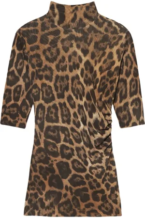 Stella McCartney Blouses & Shirts, Dames, Bruin, S, Mesh Texture Zip Shirt