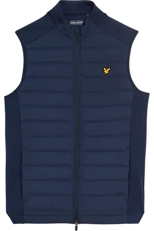 Lyle & Scott Jassen, Heren, Blauw, S, Polyester, Hybride Gewatteerde Golf Gilet