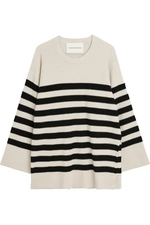 By Malene Birger Truien, Dames, Wit, S, Wol, Oversized Merino wollen trui met wijde mouwen