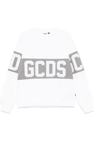 GCDS Sweatshirts & Hoodies, Heren, Wit, XL, Witte Crewneck Sweater