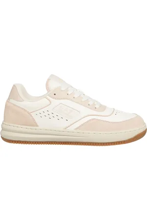 EA7 Schoenen, Dames, Wit, 37 EU, Leer, Multicolour Sneakers met Vetersluiting