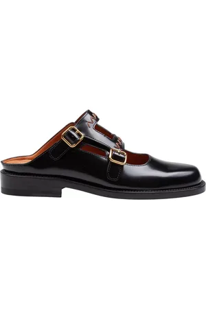 Marni Schoenen, Dames, Zwart, 39 EU, Leer, Bambi 3.0 Mocassin Sabot Flats