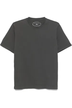 FEDELI Tops, Heren, Grijs, XL, Katoen, T-shirt met ronde hals