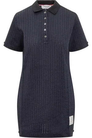 Thom Browne Kleedjes, Dames, Blauw, XS, Katoen, Polo Jurk
