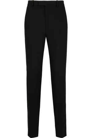 Salvatore Ferragamo Broeken, Heren, Zwart, M, Wol, Getailleerde wollen broek