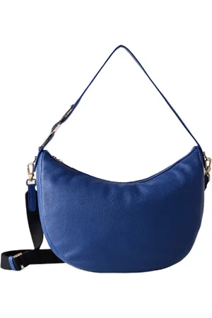 Borbonese Tassen, Dames, Blauw, ONE Size, Leer, Luna Bag 011 Medium Schoudertas