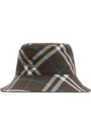 Burberry Accessoires, Heren, Groen, M, Polyester, Stijlvolle Bucket Hat met Ruitpatroon