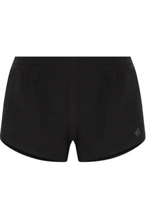 Y-3 Korte broeken, Dames, Zwart, M, Polyester, Shorts met perforatie