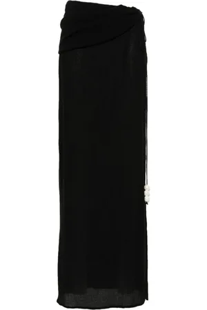 MAGDA BUTRYM Rokken, Dames, Zwart, S, Asymmetrische maxi-rok met parels