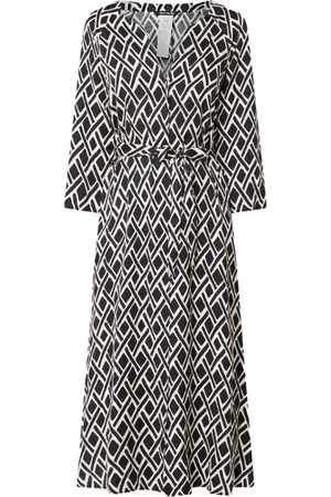 pennyblack Kleedjes, Dames, Zwart, S, Viscose jurk met geruit patroon en strikceintuur