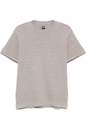 FEDELI Tops, Heren, Grijs, M, Battleship Grey T-shirt met korte mouwen