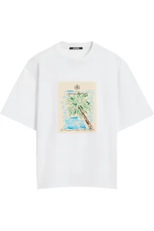 Jacquemus Tops, Heren, Wit, L, Wit Crew Neck T-shirt