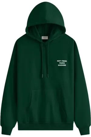 Drôle de Monsieur Sweatshirts & Hoodies, Heren, Groen, M, Katoen, Donkergroene Hoodie met Slogan